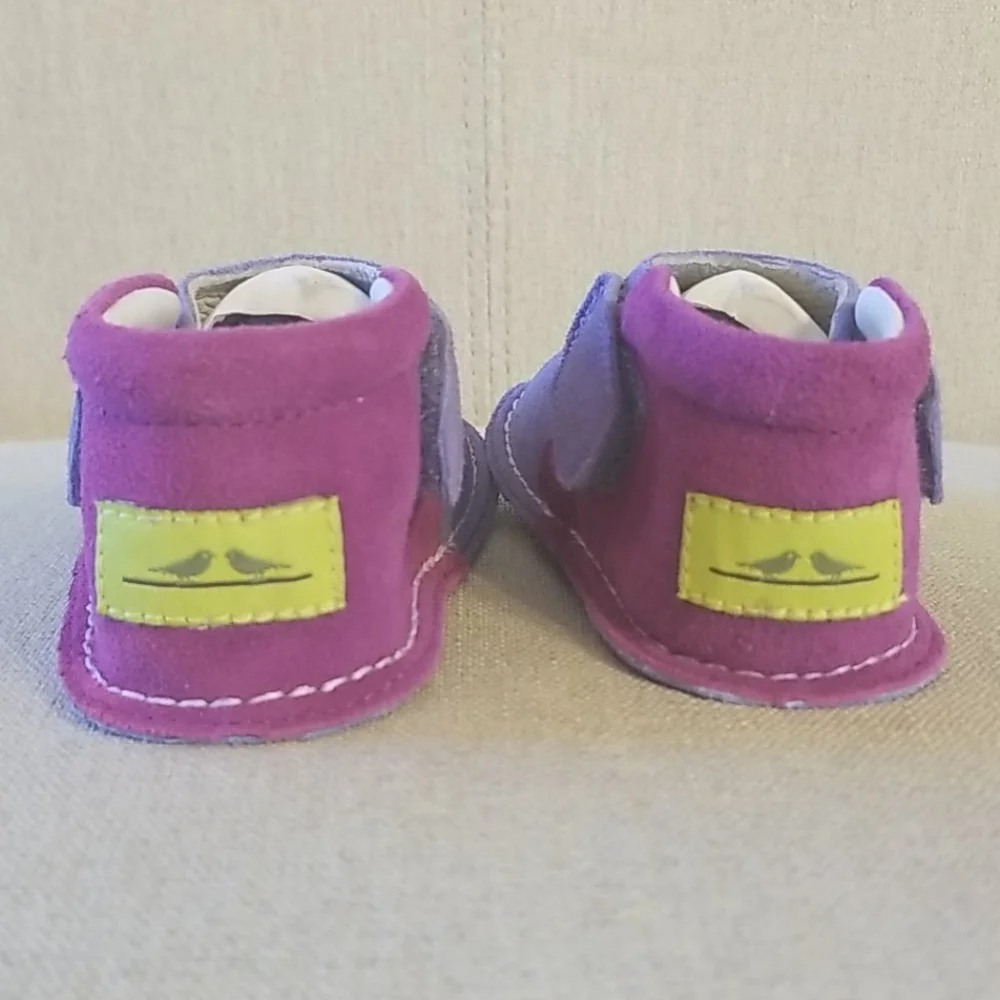 Pipit Toddler Flower Suede Shoes in Lilac/Fuschia